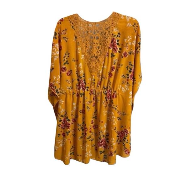 No Boundaries Juniors Golden Floral Kimono Top Size L - Picture 10 of 13